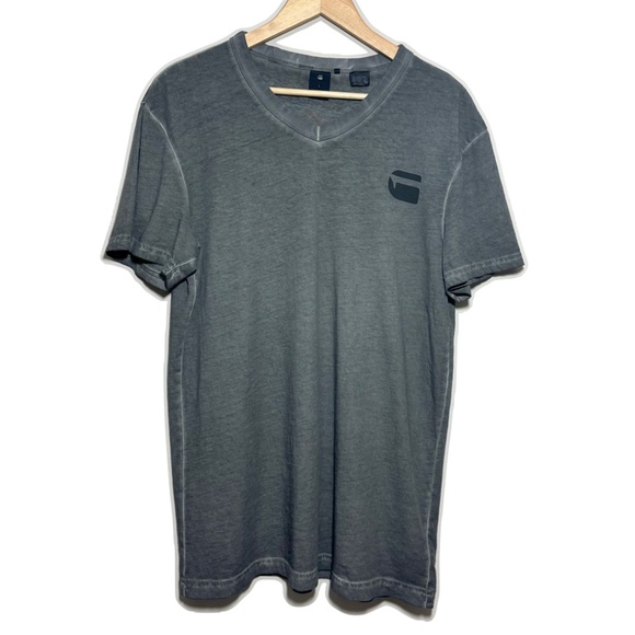 G Star Raw Doax Washed Organic Cotton V-neck T-shirt Size Large - Picture 3 of 12